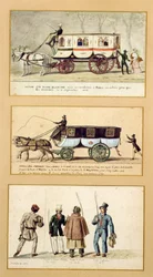 Eine Dame Blanche Kutsche, ein Omnibus und Fahrer, 1815-30